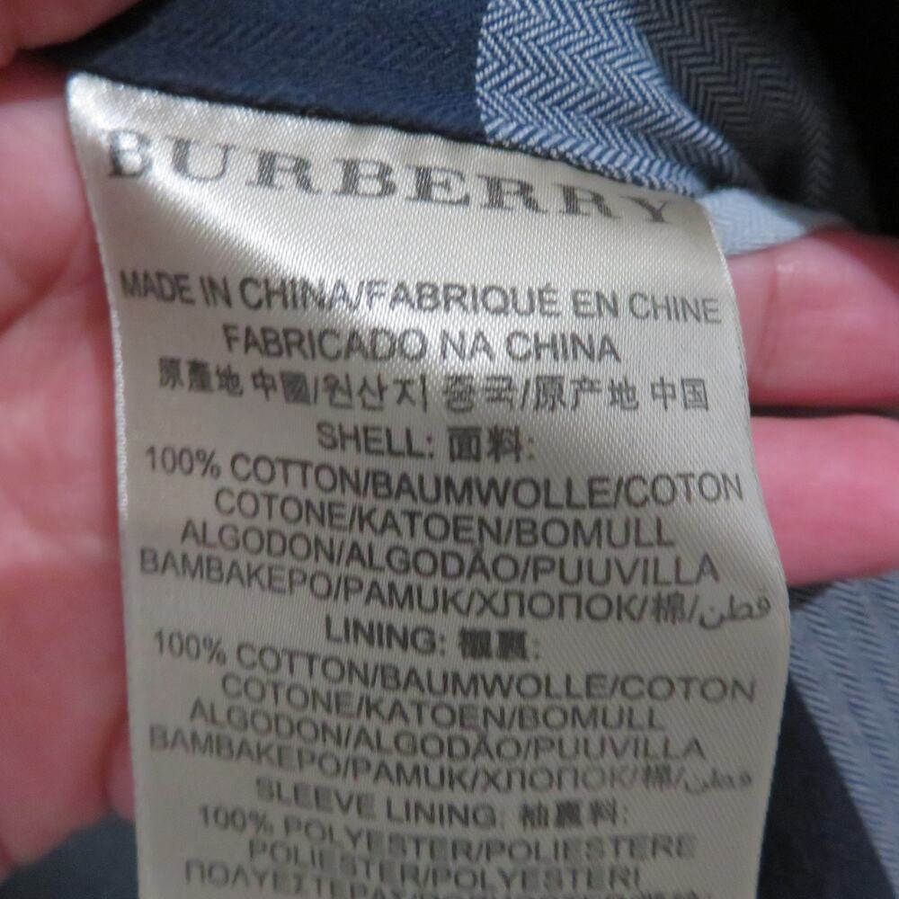 Burberry Brit Women Sz 4 Navy Blue Cotton Double Breasted Peacoat - Picture 11 of 11